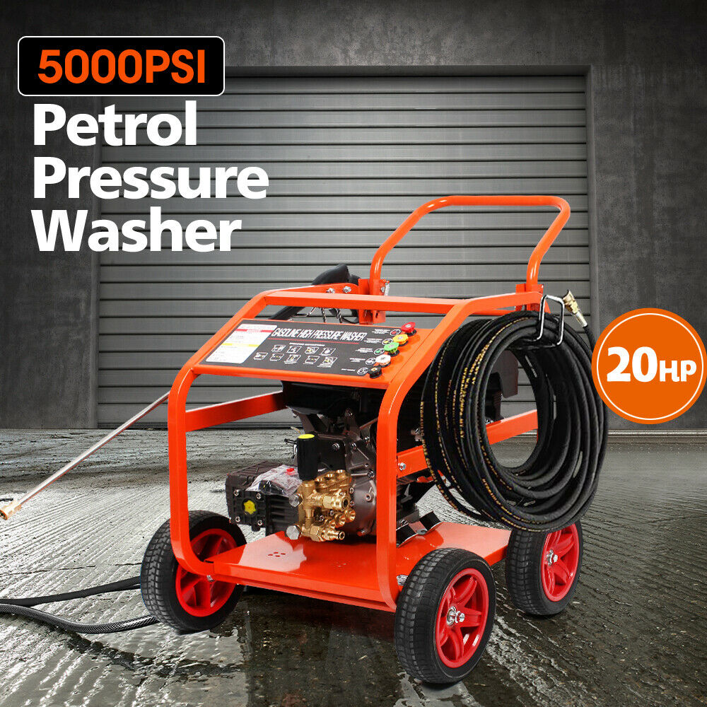 NEW 5000 PSI Petrol High Pressure Washer 20HP Water Blaster Gurney Pump Cleaner