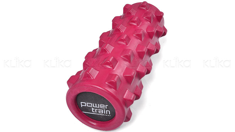 Powertrain EVA Grid Foam Massage Yoga Roller 30x15cm -Dark Pink