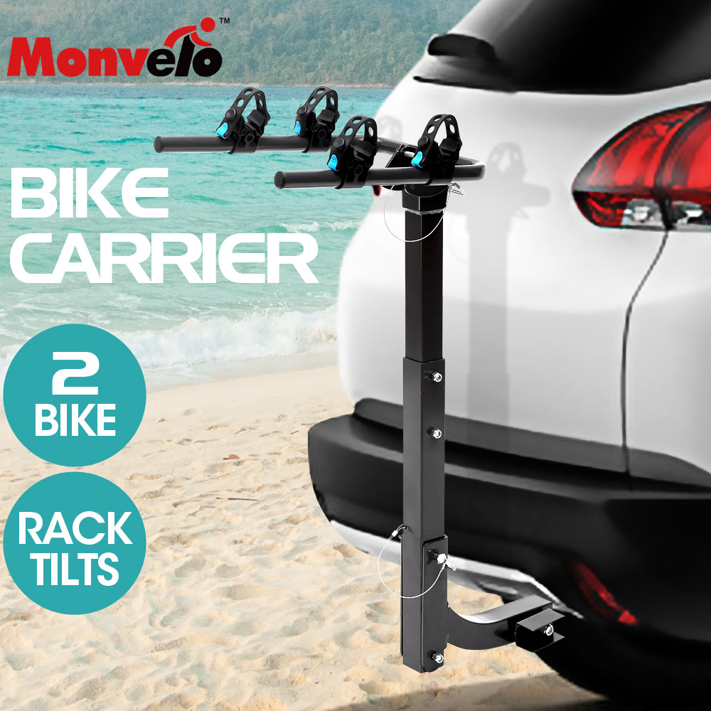 Monvelo Car Bike Rack Carrier 2 Rear Mount Bicycle Steel Foldable Hitch Mount