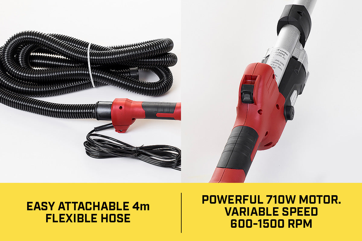 Electric Plaster Wall Drywall Sander with LED - 700W