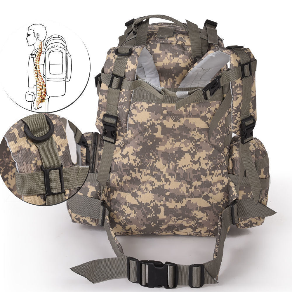 55L Hiking Camping Bag Army Military Tactical Trekking Rucksack Storage Backpack