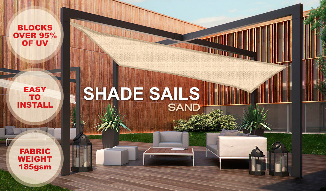 Wallaroo Square Shade Sail 3.6m x 3.6m - Sand