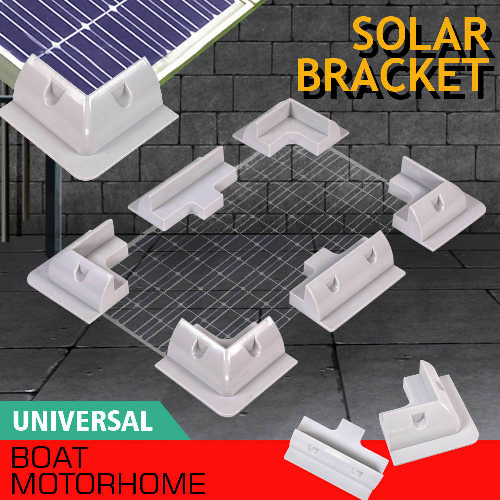 6x Solar Panel Kit Corner Cable Mounting Bracket Caravan RV Boat Roof Motorhome