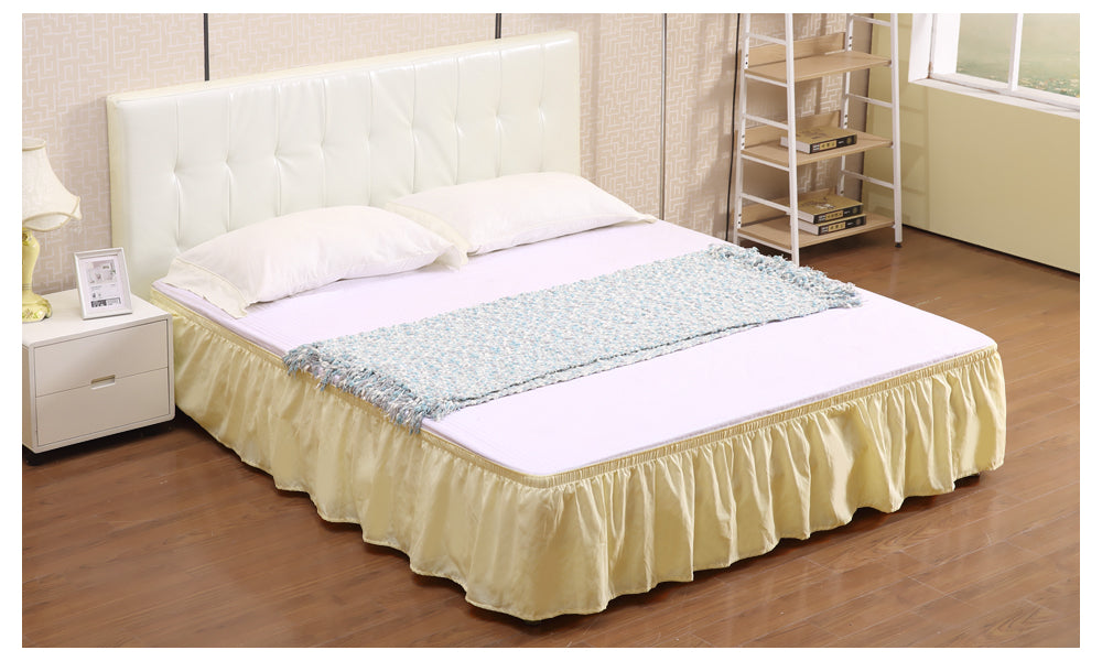 DreamZ Ultra Soft Microfiber Elastic Bed Skirt in Double Size in Beige Colour