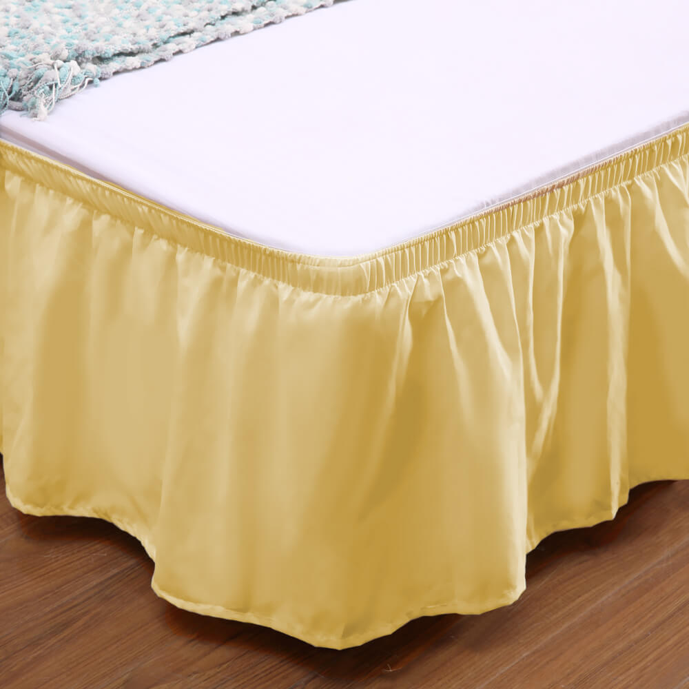 DreamZ Ultra Soft Microfiber Elastic Bed Skirt in Double Size in Beige Colour