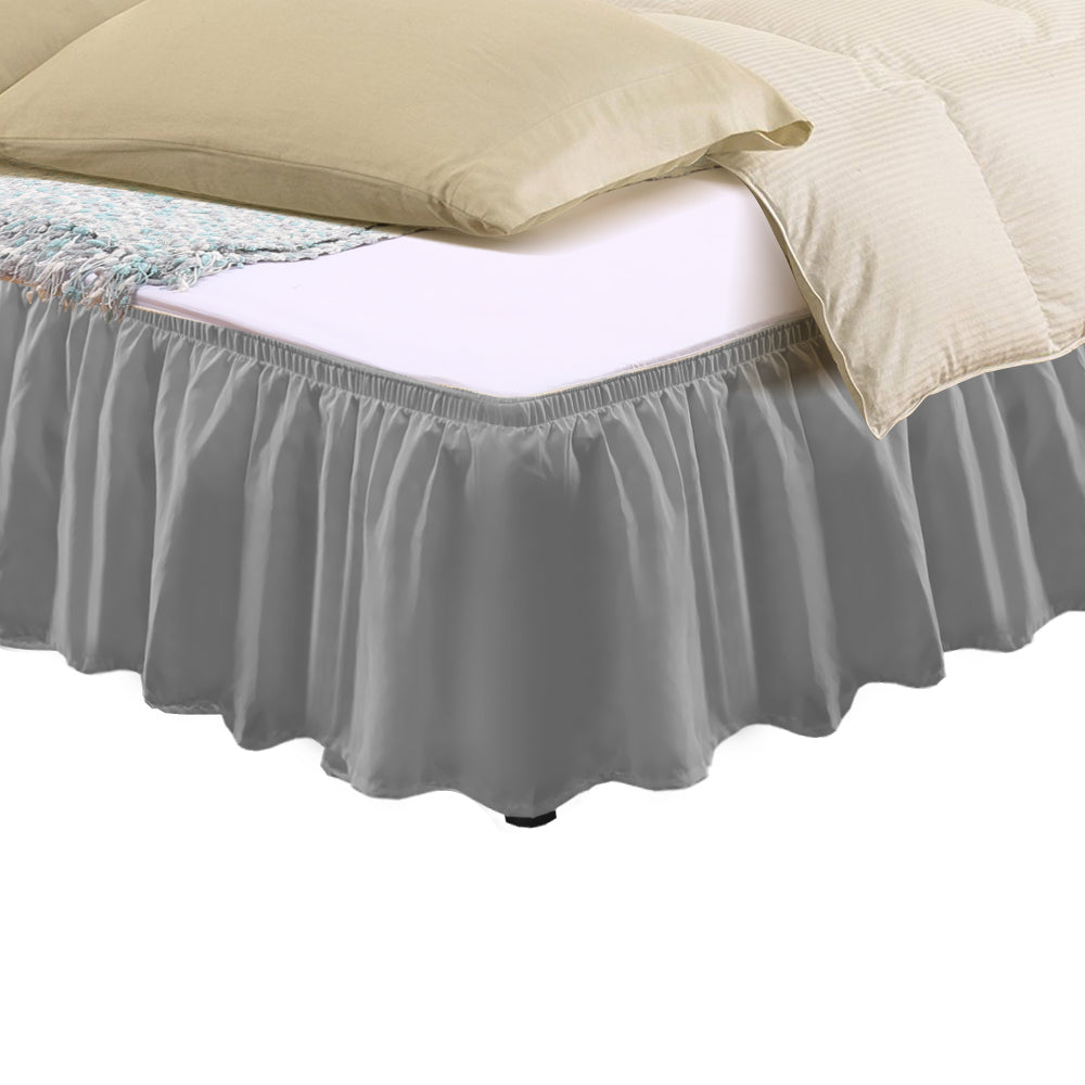 DreamZ Ultra Soft Microfiber Elastic Bed Skirt in Queen Size in Grey Colour