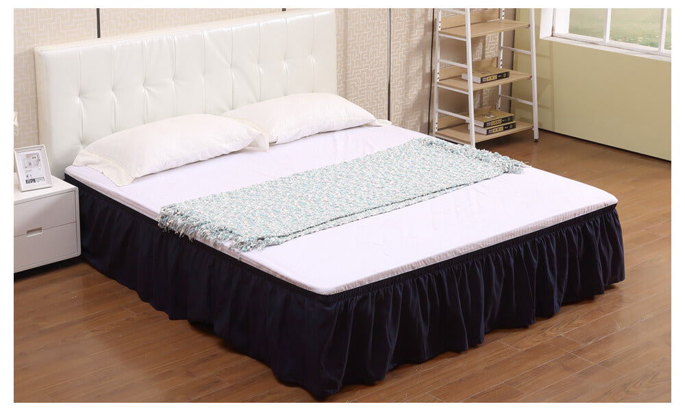 DreamZ Ultra Soft Microfiber Elastic Bed Skirt in Queen Size in Navy Colour