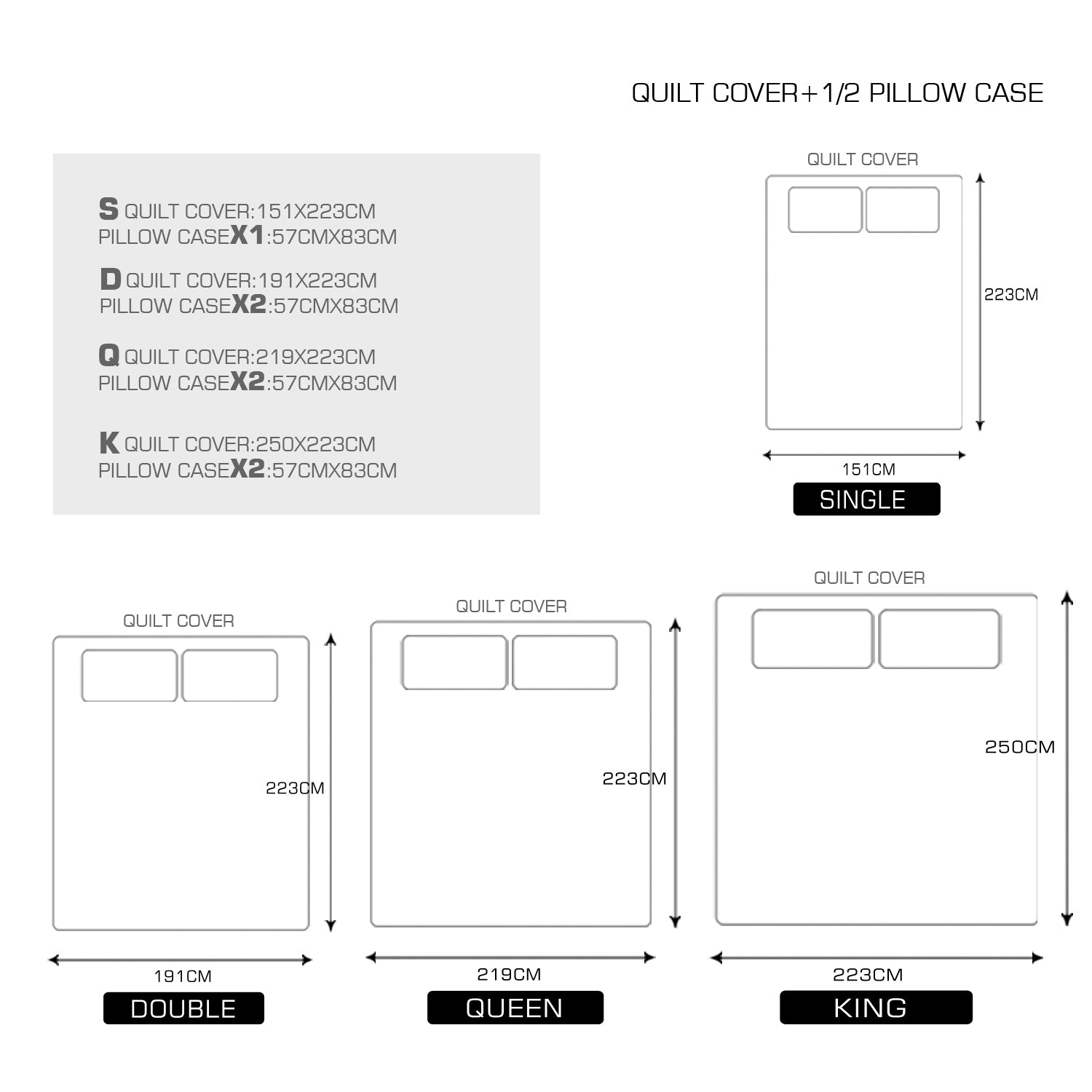 DreamZ Silk Satin Quilt Duvet Cover Set in Double Size in Ivory Colour