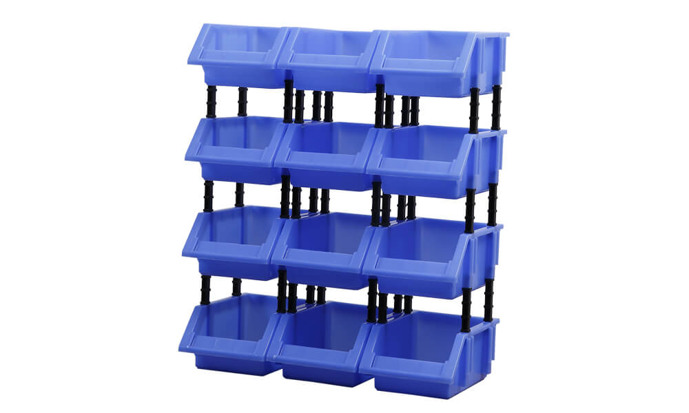 12 Plastic Parts Tools Spare Parts Storage Bins Boxes Organizer Warehouse Garage