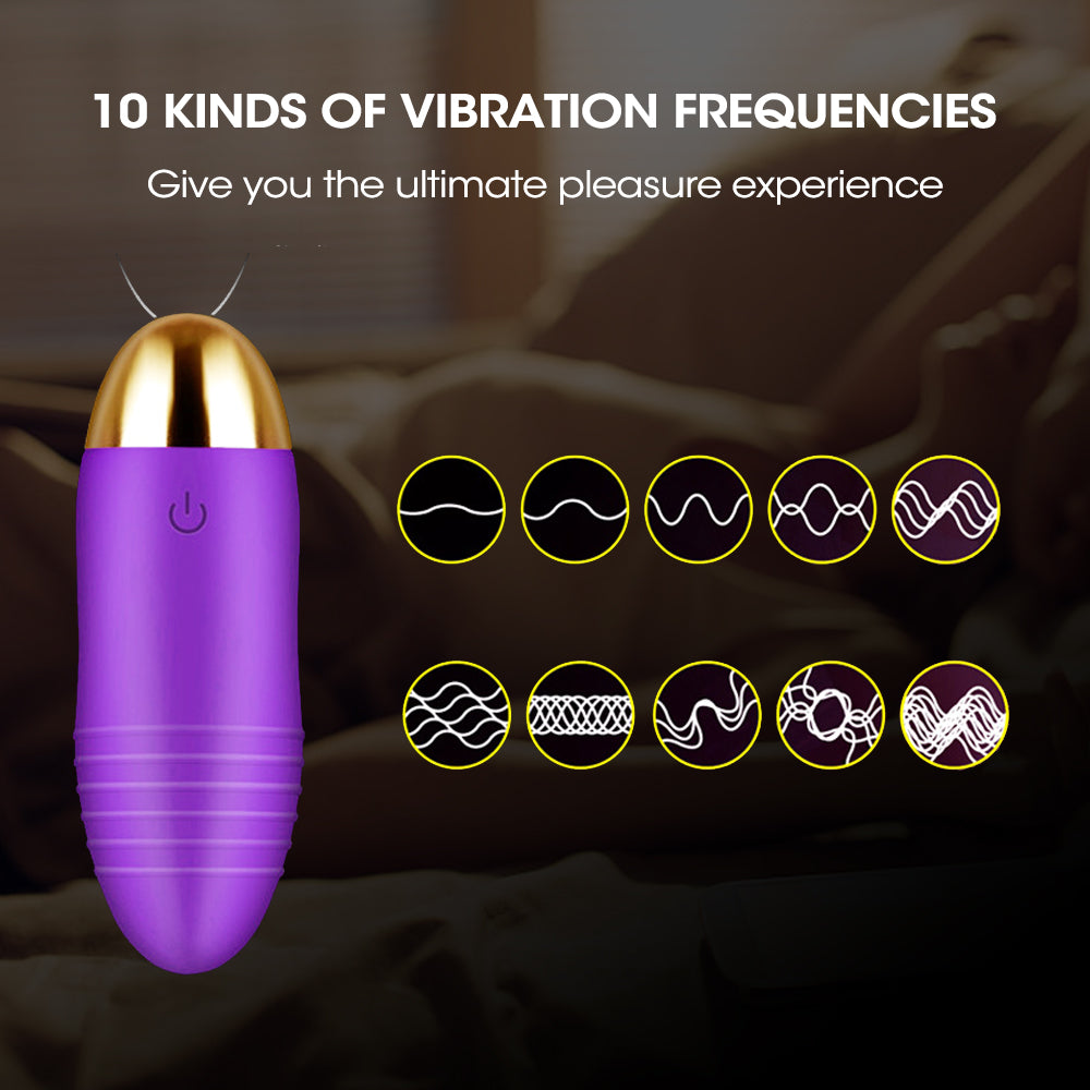 10 Speed Vibrator USB Love Egg Sex Adult Toy Wireless Remote Control Clit Purple