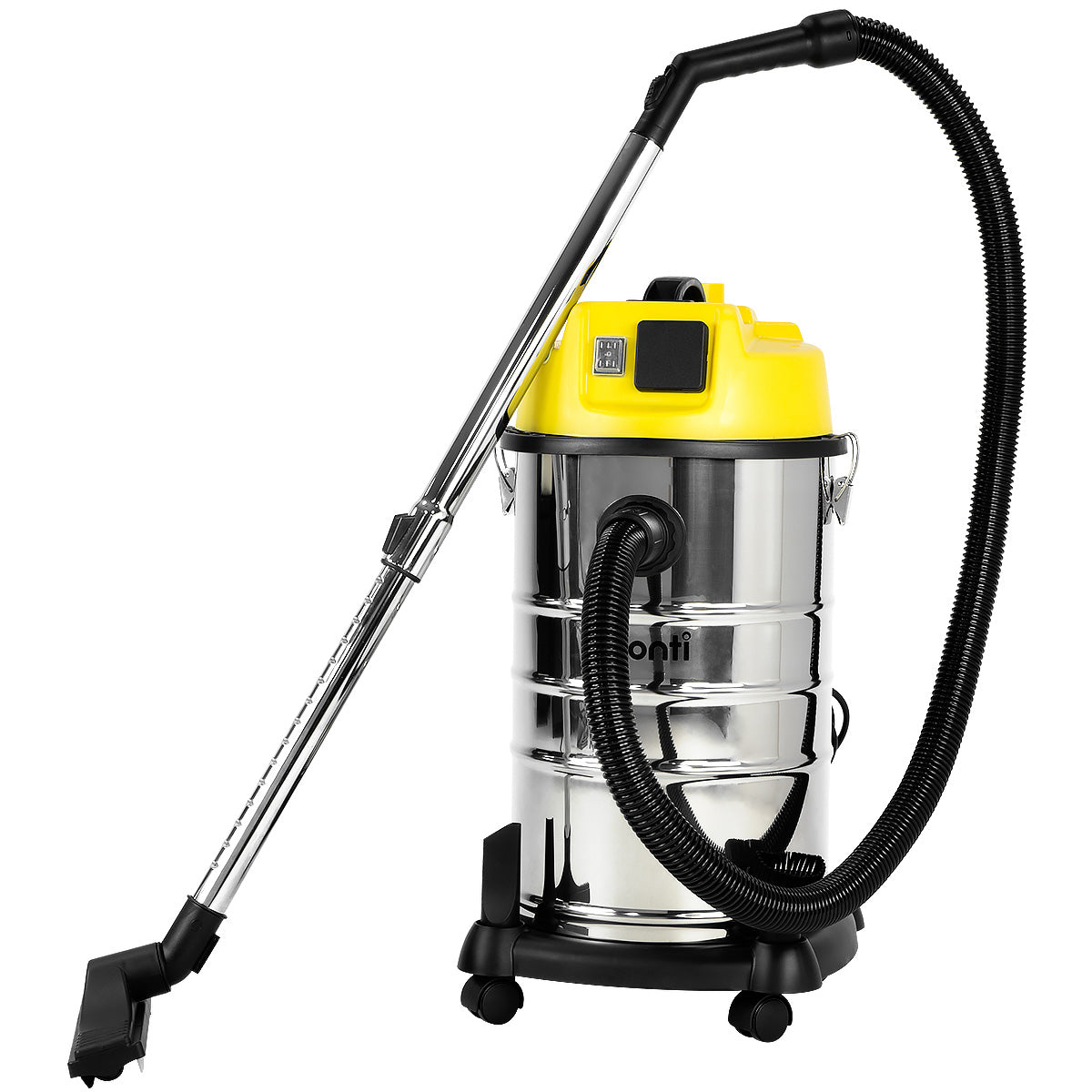 Pronti 30L 1200W Stainless Steel Wet Dry Vacuum Cleaner - Yellow