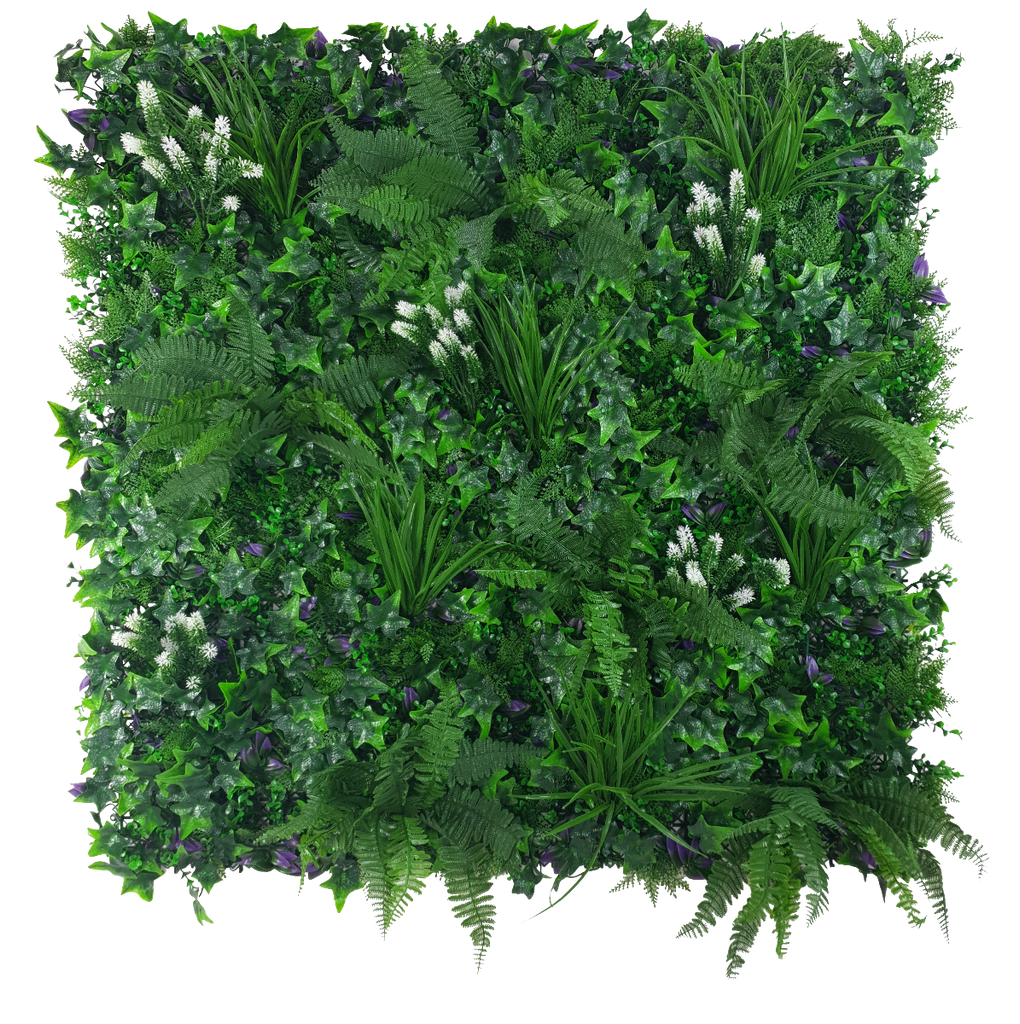 White Flowering Jungle Vertical Garden / Green Wall UV Resistant 1m x 1m