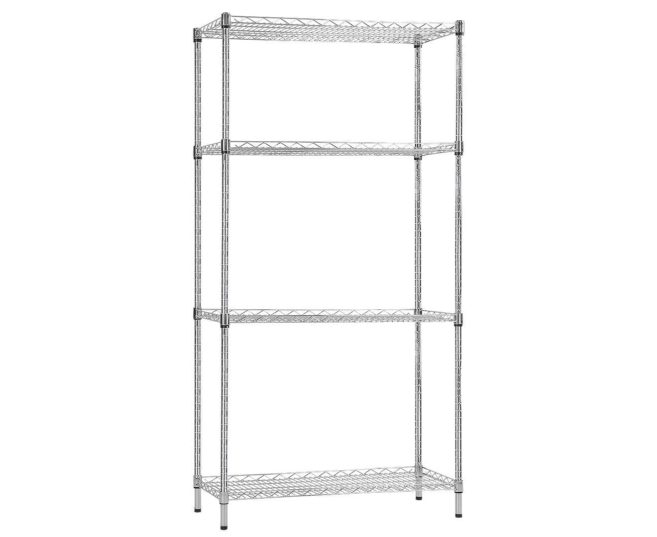 Syncrosteel Chrome Wire Shelving Storage Unit 1200x350mm - 1.8 m high